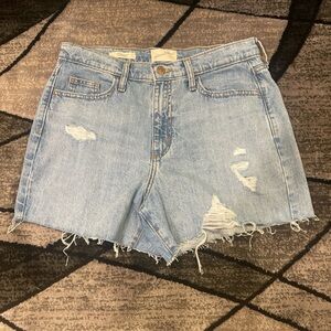 Casual Light Blue Distressed Jean Shorts